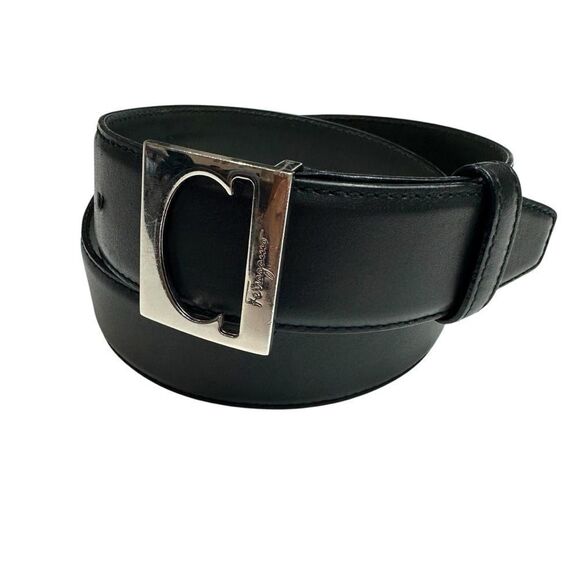 Vintage Salvatore Ferragamo Ladies' Leather Single Gancini Belt, 23 - Picture 1 of 7